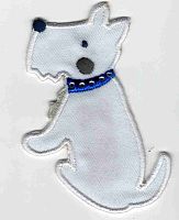 Термоаппликация HKM Terrier mit blauen Strasshalsban