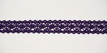 Тесьма кружевная, 15мм,  цвет фиолетовый, ALFA