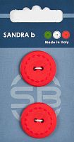 Пуговицы Sandra 2 шт на блистере красный CARD058