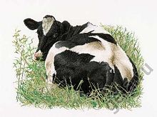 Набор для вышивания "Корова", канва лён 32 ct