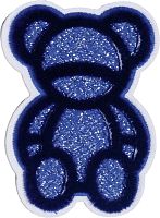 Термоаппликация Медведь с синими блёстками  HKM 43197
