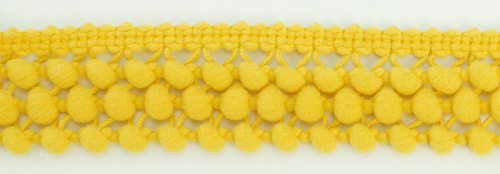 Фото тесьма с помпонами трехрядная яично-желтая cmm sew & craft 6000/3/10 на сайте ArtPins.ru