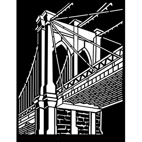 Трафарет Sir Vagabond Aviator Brooklyn bridge 3D эффект STAMPERIA KSTD106 фото
