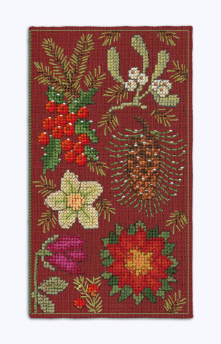 Набор для вышивания футляра для очков Spectacle Case Christmas Flowers  Рождественские цветы  le boheur des dames 3243 смотреть фото