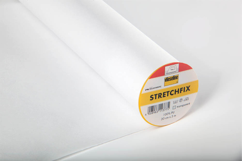 Фото флизелин клеевой на бумажной основе для эластичных тканей stretchfix 30 см*5 м прозрачный freudenberg 53562284 на сайте ArtPins.ru