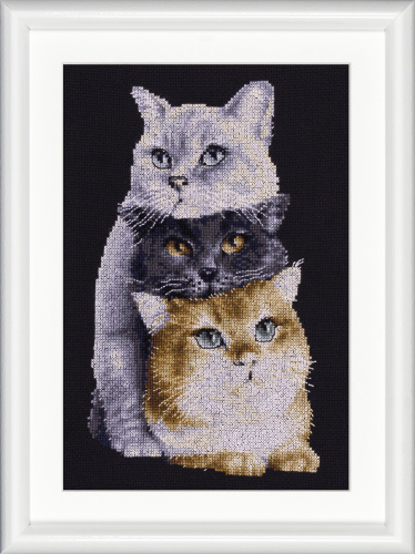 Набор для вышивания Три кота канва Aida черного цвета 14 ct Dutch Stitch Brothers DSB015A смотреть фото