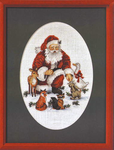 Набор для вышивания: Санта с животными  OEHLENSCHLAGER 99316 смотреть фото