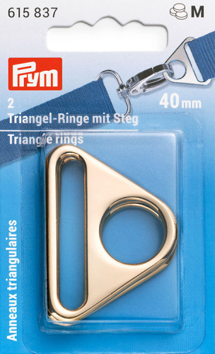 Треугольные кольца 40 мм сплав цинка светлого золота 2 шт в упаковке Prym 615837