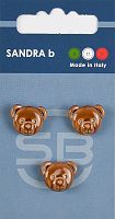 Пуговицы Sandra 3 шт на блистере коричневый CARD142