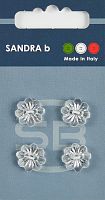 Пуговицы Sandra 4 шт на блистере прозрачный CARD024