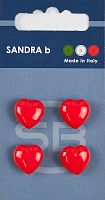 Пуговицы Sandra 4 шт на блистере красный CARD139