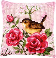 Набор для вышивания подушки Птица и розы  VERVACO PN-0166318