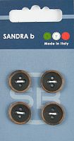 Пуговицы Sandra 4 шт на блистере черный CARD181