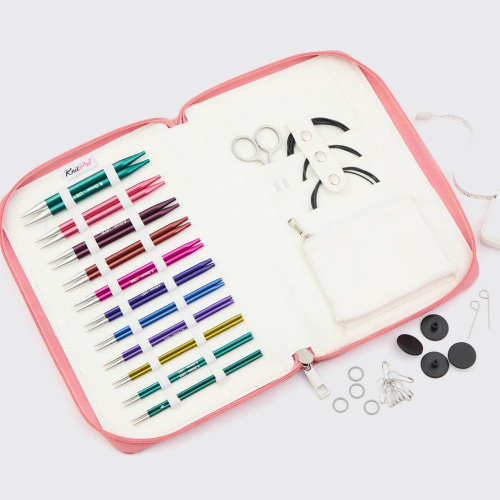 Подарочный набор укороченных съемных спиц Zing Regal 10 см KnitPro 47438
