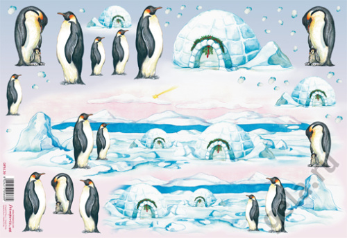 Бумага рисовая Пингвины фото