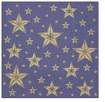 Салфетки трехслойные для декупажа коллекция Lunch  PAW Decor Collection Красивые звезды голубого