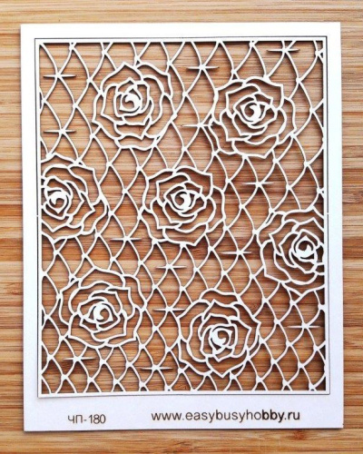 Чип-борд картонный Розы на сетке  WOODBOX ЧП-180 фото