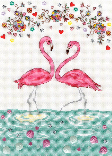 Набор для вышивания Love Flamingo (Любовь фламинго) смотреть фото