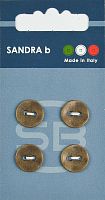 Пуговицы Sandra 4 шт на блистере медный CARD215