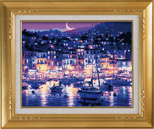 Мозаичная картина с подрамником Ночная гавань фото