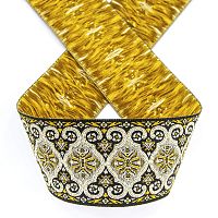 Лента жаккард с люрексом 50 мм 15 м цвет 101 черный золотой Safisa 9214-50мм-101