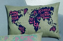 Набор для вышивания подушки Карта мира