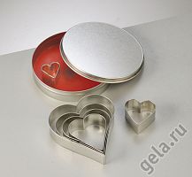 Набор металлических формочек Сердечки  диаметр 11 см