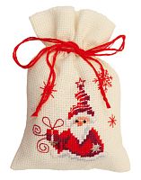 Набор для вышивания мешочка Санта с подарком