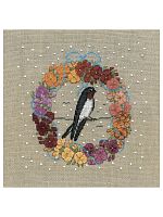 Набор для вышивания August wreath - Swallow  Августовский венок Ласточка  le boheur des dames 2695