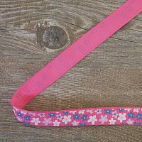 Лента репсовая на картонной катушке "Цветочки"