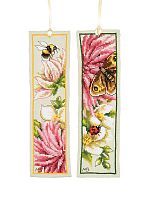 Набор для вышивания закладки Pink Silk Dahlia   LANARTE PN-0221308