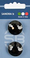 Пуговицы Sandra 2 шт на блистере черный CARD163