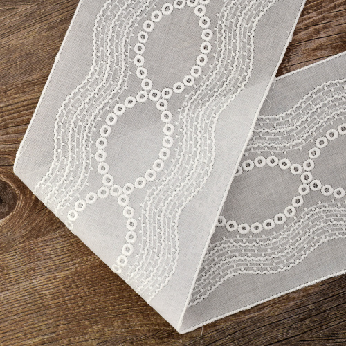 Фото шитье-вышивка на батисте прошва 110 мм цвет белый iemesa 37196/b на сайте ArtPins.ru