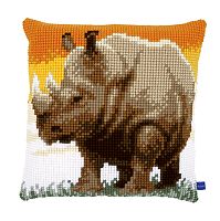 Набор для вышивания подушки Африканский носорог VERVACO PN-0150197