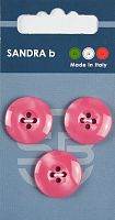 Пуговицы Sandra 3 шт на блистере розовый CARD046