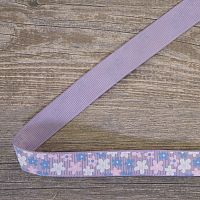 Лента репсовая на картонной катушке "Цветочки"