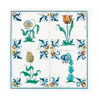 Набор для вышивания Античная плитка  цветы  канва лён 36 ct
