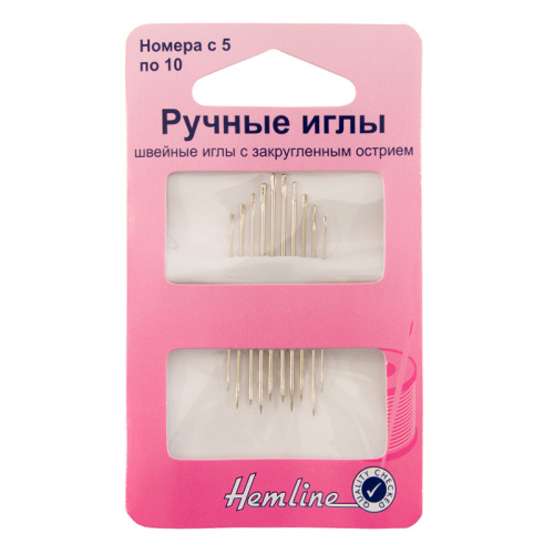 Фото иглы ручные с закругленным острием для трикотажа №5-10 10 шт hemline 206.510 на сайте ArtPins.ru