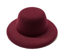 Шляпа круглая, 5,5 см, цв. бордовый