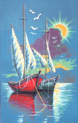 Канва жесткая с рисунком Алый кораблик SOULOS C.800 смотреть фото