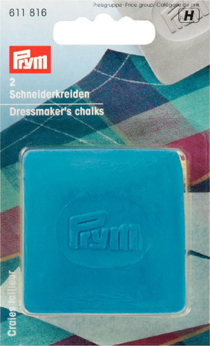 Портновский мел диски 50*50 мм желтый-синий 2 шт Prym 611816