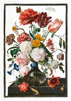 Набор для вышивания Цветы в стеклянной вазе  канва Aida 18 ct