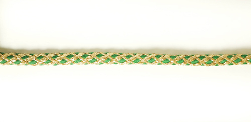Фото шнур плетеный pega с люрексом золото с красным 7 мм 15 м на сайте ArtPins.ru