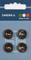 Пуговицы Sandra 4 шт на блистере темно-коричневый CARD090