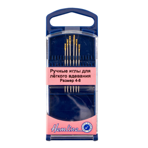 Фото иглы ручные для лёгкого вдевания в пластиковом контейнере № 4-8  6 шт на сайте ArtPins.ru