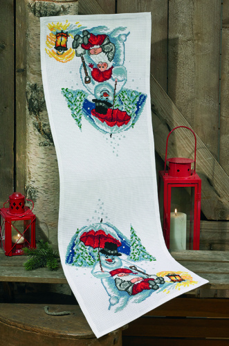 Набор для вышивания дорожки Снеговик с зонтиком смотреть фото