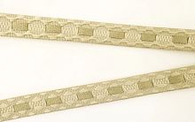 Тесьма декоративная 11 мм бежево-серая с лентой