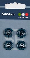 Пуговицы Sandra 4 шт на блистере синий CARD115