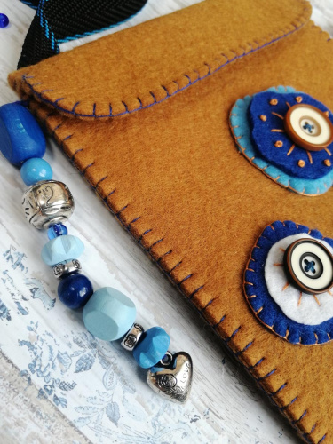 Набор для создания сумки из фетра Синие цветы  Марья Искусница 30.001.02 смотреть фото фото 3