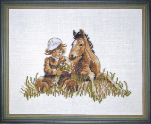 Набор для вышивания: Ребенок и жеребенок  OEHLENSCHLAGER 12026 смотреть фото
